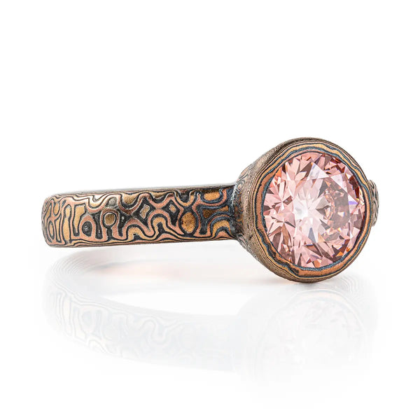 Pink Diamond Mokume Engagement Ring – Susan Freda Studios