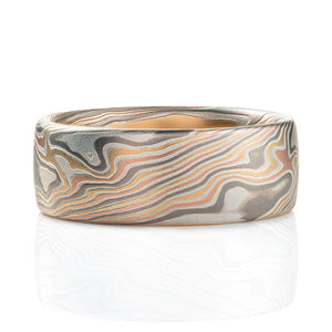 Bold Mokume Gane Band in Twist Pattern