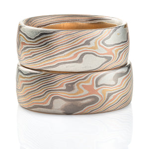 Matching Mokume Gane Wedding Rings