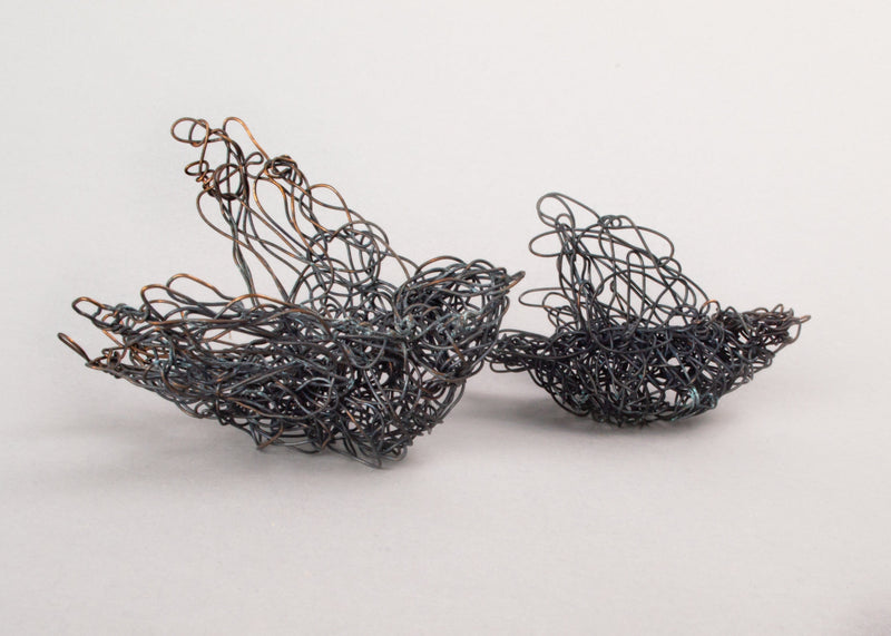 Black Wire Sculpture, Hand-Made Sculpture, Small Sculpture, Black authentic Sculpture